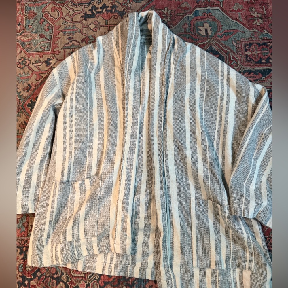Billabong Blue and White Striped Cardigan